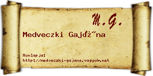 Medveczki Gajána névjegykártya